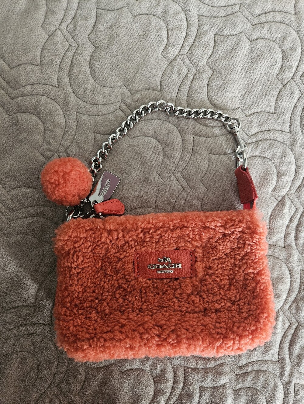 Coach Shearling Nolita Wristlet